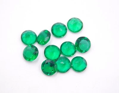 Lab Created Emerald Round Cut Lot Loose Gemstone 8 MM For Jewelry P-3550 - Image 1 of 4