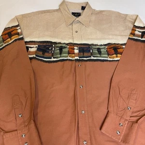 Roper Mens Pearl Snap Button Western Shirt  Horse Cowboy Roping  Large     744 - Picture 1 of 9