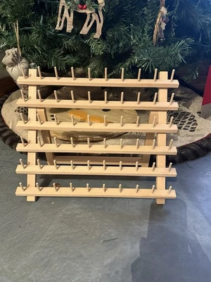 Suporte de fio de madeira premium 60 carretéis para costura e bordado - Imagem 1 de 4