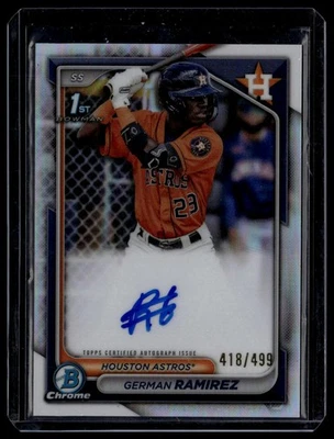 2024 Bowman #CPA-GR German Ramirez Chrome Prospects Autographs Refractors #/499 - Image 1 of 2
