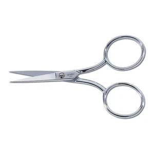 Gingher Embroidery Scissors with Large Handle and Leather Sheath - 4" Craft S... - Picture 1 of 2