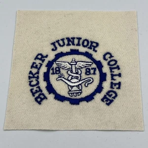 Vintage Becker Junior College 1887 Sweater Pocket Patch 3.75” X 3.75” - Picture 1 of 3