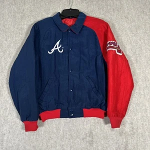 VTG Starter Jacket Atlanta Braves Youth Small Red Blue - Picture 1 of 13
