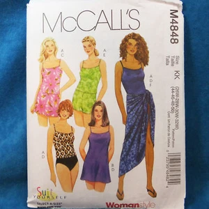 Traje de baño McCall's 4848 superior e inferior pantalones cortos envolvente patrón de costura talla 26W-32W - Imagen 1 de 1