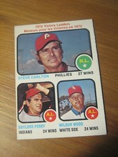 1973 OPC O PEE CHEE # 66 Victory Leaders Steve Carlton Gaylord Perry, Wood ZB3