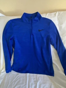 Nike Men’s Large Dri Fit Zip Neck Blue Athletic Shirt - Picture 1 of 4