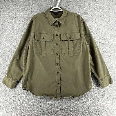 Chaqueta Camisa Banana Republic Mujer Mediana Verde De Gran Tamaño Utilidad Foto 1 de 4