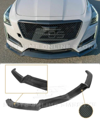 Lower Bumper Splitter CARBON FIBER Package Front Lip For 14-19 Cadillac CTS - Image 1 of 4