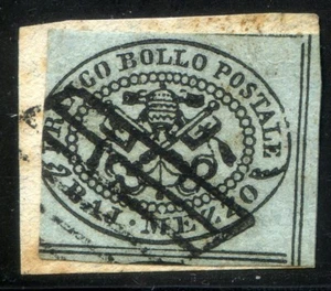 ASI Stato Pontificio 1852 n. 1b - 1/2 Baj grigio verdastro - usato (l615) - Picture 1 of 1