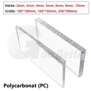 PC Polycarbonat Platten klar Zuschnitt Kunststoffplatte bruchfest Stärke 2-10mm - Bild 1 von 8