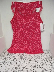 Jessica Simpson 2-Piece Cami Set Red Heart Print Size Medium New !!!! - Picture 1 of 2