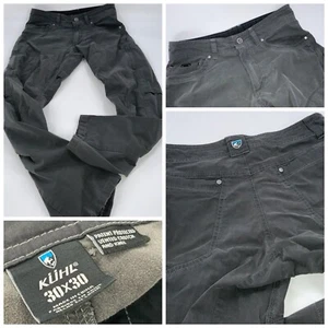 Kuhl Casual Pants 30x29 Gray Cotton Nylon Elastane Flat Front YGI G2-7 - Picture 1 of 12