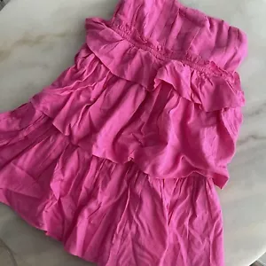 Pink Strapless Ruffle Dress Size S - Picture 1 of 4