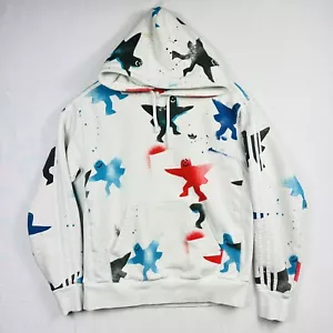 Adidas Shmoo Hoodie AOP White Men's Size Medium Pullover All Over Print FM1438 - Picture 1 of 15