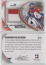 2011-12 ITG Heroes and Prospects Game-Used Silver Jersey Mac Engel #M-47