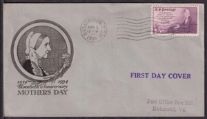 1934 Mothers of America Sc 737-38 FDC with D. E. Schucker 1st cachet gray (CX - Picture 1 of 1