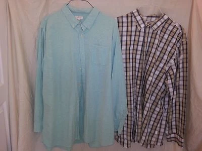 Lot of 2 Sonoma Men's Long Sleeve Dress Shirts XXL White Blue Green Striped EUC - Image 1 of 3