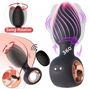 Rotating Anal Butt Plug Dildo Vibrator Prostate Massager Sex Toys for Men Women - Picture 1 of 11
