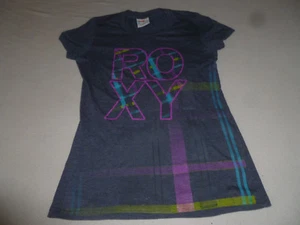 ROXY GREY SHIRT PARADISE SIZE SMALL JUNIOR GIRL GRAPHIC TEE COTTON SURF  - Picture 1 of 4