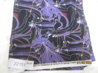 30 x 44 " Disney Maleficent Cotton Fabric Evil Witch Springs Creative Purple - Image 1 of 3