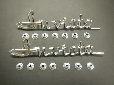 1959 Buick Invicta Front Fender Script Emblem Badge Pair (2) 59 Scripts Badges - Image 1 of 4