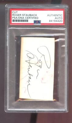Roger Staubach Signed Autographed Autograph Auto PSA/DNA COA Football Cut Card - Image 1 of 2
