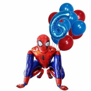 7pcs Spider Balloon Number 3 4 5 6 Birthday Party Decoration Kids Children Gifts