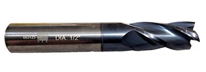 1/2" x 1/2" x 1" " 4 Flute Single End Carbide Finishing Center Cutting End Mill - Picture 1 of 5