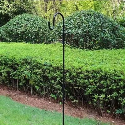 2x Schäferhaken 1.5m Hirtenhaken Metall Gartenstab mit Haken Laternenstab Garten - Bild 1 von 4
