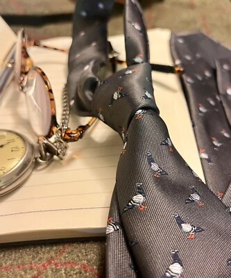 Oak Island Shades of Gray Skinny Tie #4 Hand Selected by The Red Rooster - Image 1 of 4