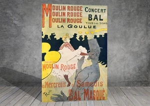 Henri de Toulouse-Lautrec moulin rouge la goulue CANVAS PAINTING ART PRINT 1721 - Picture 1 of 8