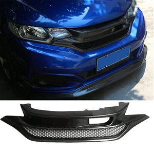 Carbon Fiber Front Bumper Grille Mesh Grill For Honda Fit GK5 Jazz 2014-2019 - Picture 1 of 8