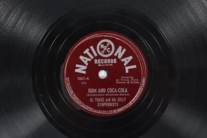 Al Trace Silly Symphonists Rum And Coca-Cola South Paw- National Records 78 RPM  - Foto 1 di 2