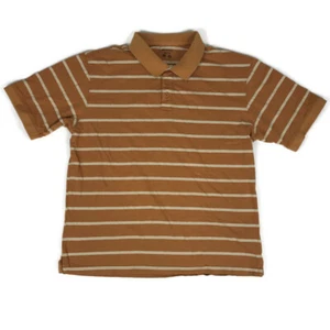 Camisa Polo Columbia Para Hombre Grande 100% Algodón Manga Corta Naranja Rayas Informal - Imagen 1 de 7