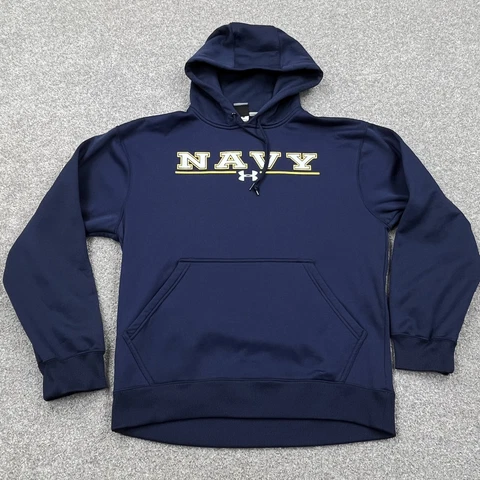 Navy Midshipmen Hoodie Men Small Blue Pullover Hooded Sweatshirt Sweater UA Cover