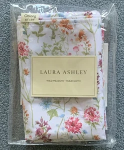 "Mantel Laura Ashley Wild Meadow oblongo 60"" por 84"" núcleo floral de cabaña" - Imagen 1 de 9