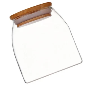 Small Jars Lids Glass Sealing Canister Airtight Kitchen Canister Cereal Storage - Picture 1 of 12