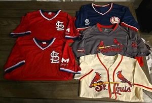 Vintage Rare Lot Of 5 St. Louis Cardinals SGA Jersey Mens XL Smith Gibson - Picture 1 of 13