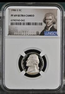 1986-S PF69 Jefferson Nickel NGC Special Label #3-2572 - Picture 1 of 4
