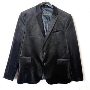 J Ferrar Slim Fit Samt doppelt belüftet Sport Mantel Blazer Jacke Herren 46 R schwarz - Bild 1 von 8
