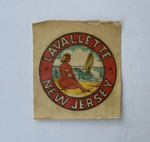 Calcomanía adhesiva para ventana de niña baño de sol NJ Nueva Jersey Lavallette Ocean County RARA - Imagen 1 de 3