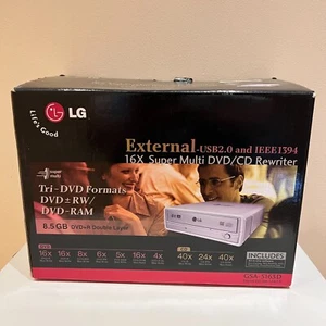 LG External USB 2.0 DVD/CD Rewriter GSA 5163 Tri DVD Formats - Picture 1 of 7