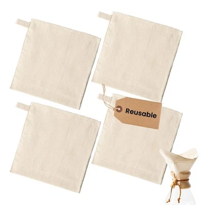 JUVALE [4 Pack] Reusable Coffee Filters for Chemex Pour Over Coffee Maker