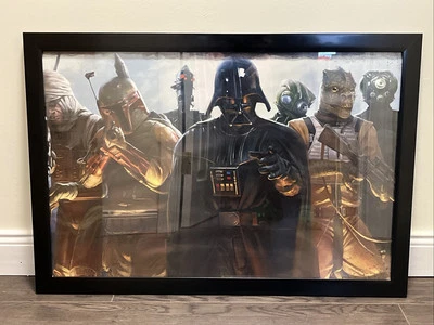 Star Wars Darth Vader Bounty Hunters Poster Framed 32" x 22' used - Image 1 of 4