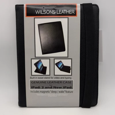 Wilsons NWT Genuine Leather Case for iPad 2 and New iPad - Black w Tab Closure - Image 1 of 4
