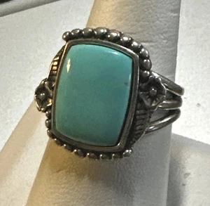 W.J. Waldeck Johnson Navajo 925 Sterling Silber & Türkis Floral Ring Größe 9 - Bild 1 von 9