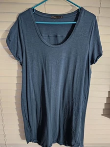 Prana Bon Vivant Wms Large blau SS U-Ausschnitt Strick Popover T-Shirt Kleid - Bild 1 von 4