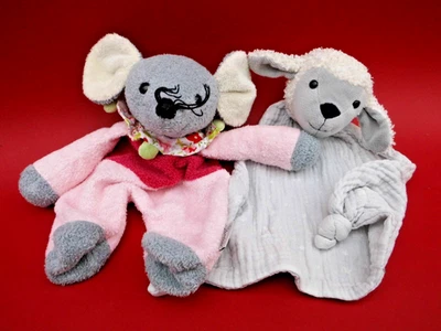 2 x Sterntaler Schmusetuch Maus und Lamm / Schaf Stanley - Frottee - ca. 25 cm - Bild 1 von 2