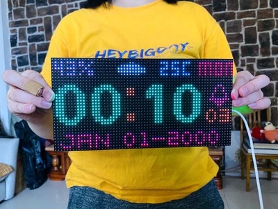 Cool Orologio Digitale Display LED Sveglia Orologio da Parete Temperatura e Umidità - Immagine 1 di 4