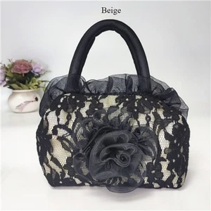 Damenhandtasche Spitze Rüschen Netz Damen Handgelenk Handtasche Rose Blume Tasche süß klein - Bild 1 von 11